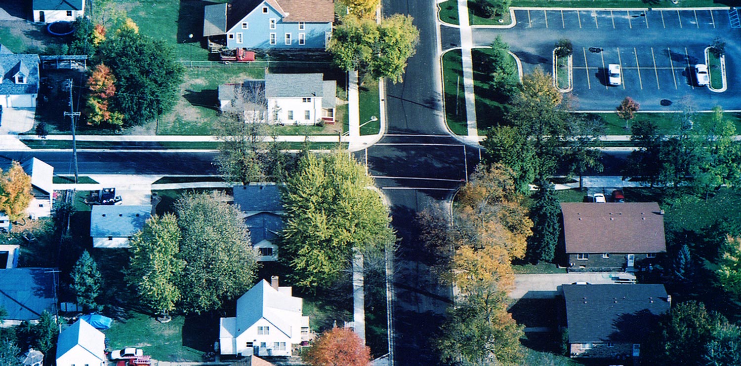 south lyon intersection aerial view